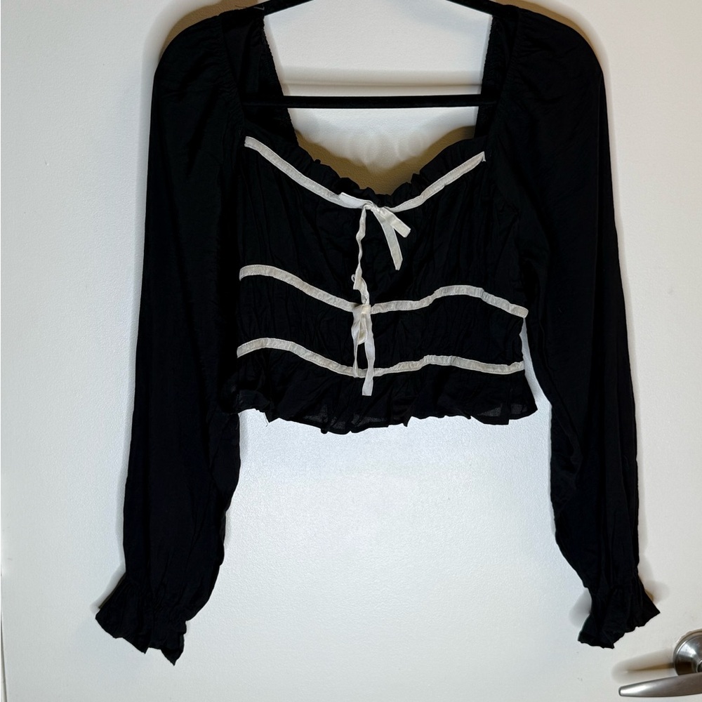 Chic Black and White Women's Blouse